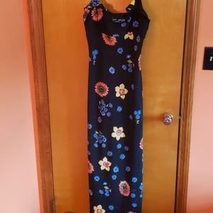 Jonathan Martin floral maxi dress black blue 11